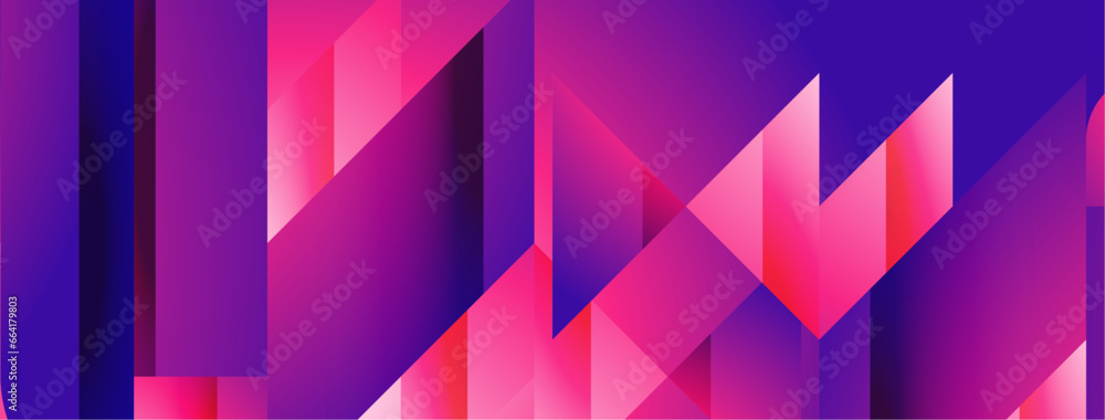 Fototapeta premium Simple geometric forms - dynamic geometric abstract background. Visual symphony of shapes and lines design for wallpaper, banner, background, landing page, wall art, invitation, prints, posters