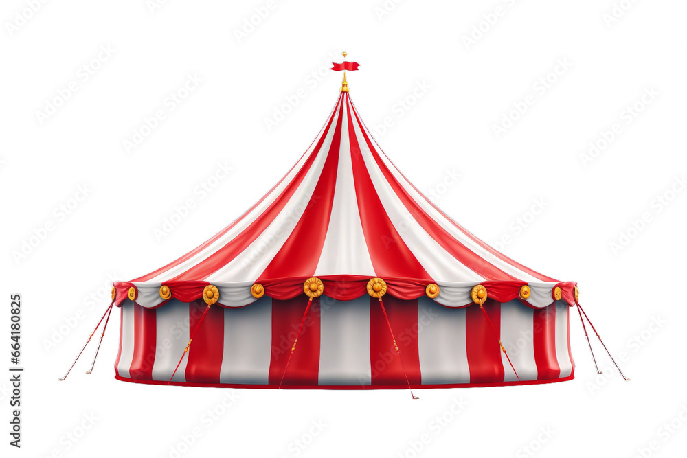 circus tent isolated on transparent background. Circus tent logo. Circus concept - obrazy, fototapety, plakaty 
