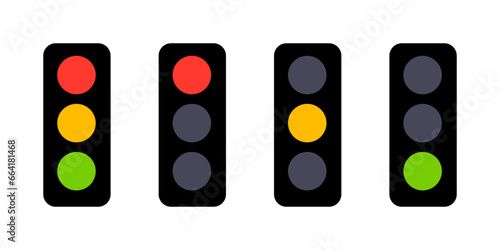 Set of Vector Traffic Light Illustrations