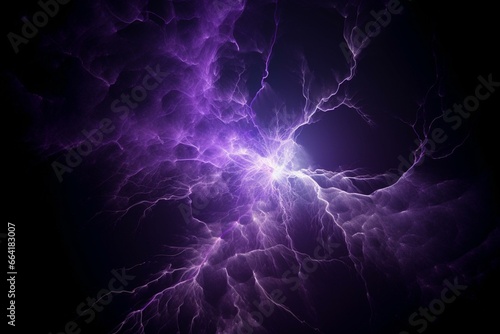 A vibrant electrical discharge with a purple hue. Generative AI