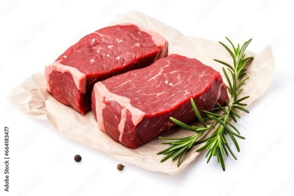 Fillet steak beef meat isolated on white background.