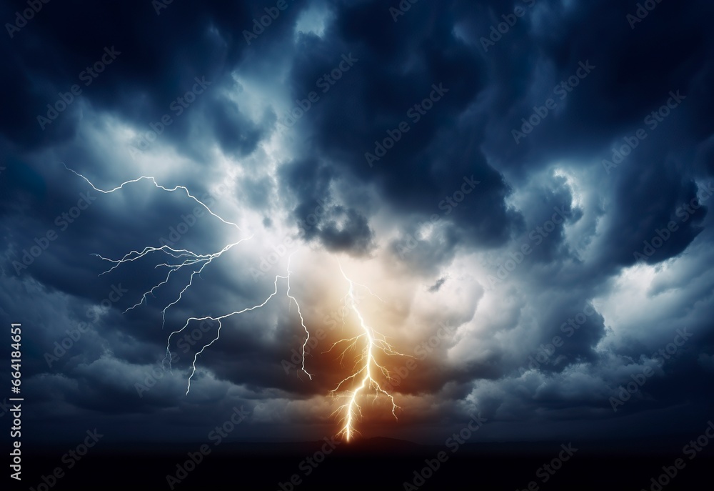 Lightning strikes on a cloudy dramatic stormy sky. Lightning strikes on a cloudy dramatic stormy sky.
