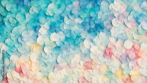 カラフルな和紙が重なった背景　テクスチャ　生成ai