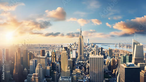 Fantastic New York Skyline Panorama mit Empire State Building photo