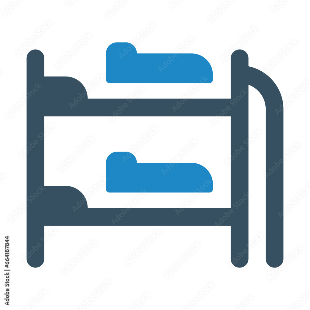 Hostel bed icon vector illustration Hostel bed icon vector illustration