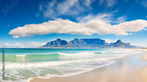 Wide Angle View of Table Mountain One of the Natural Wonders