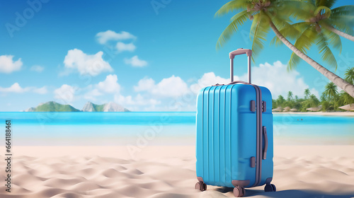 Amazing Unpacked Travel Suitcase on the Beach © BornHappy