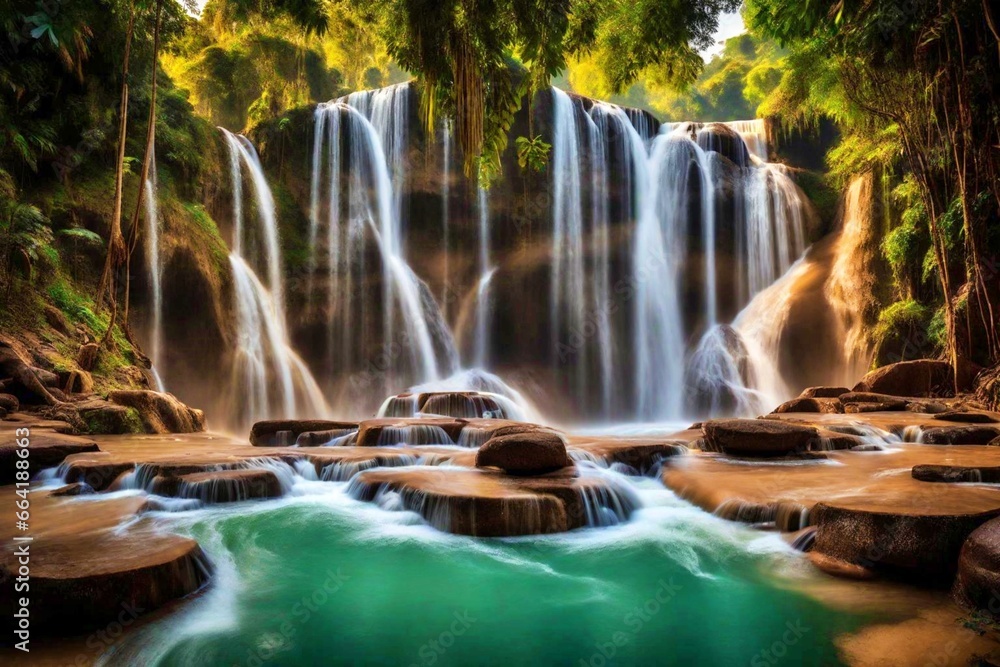 Obraz premium waterfall in the forest