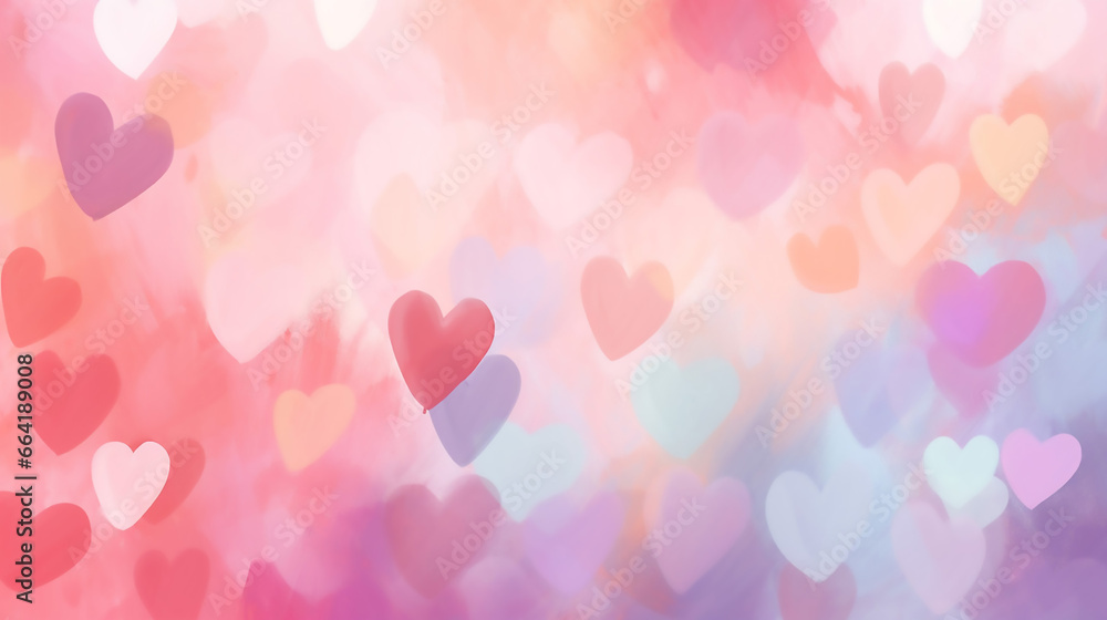 Nice Abstract Pastel Background with Hearts
