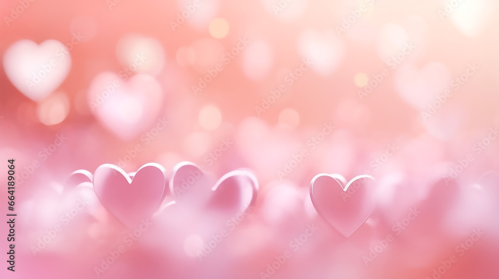 Elegant Blur Heart Pink Background Beautiful Romantic Glitter
