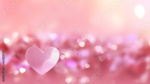 Blur Heart Pink Background Beautiful Romantic Glitter