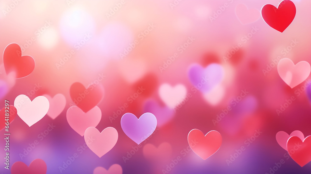 Heart Shapes Bokeh Background Women Day Love Gradient