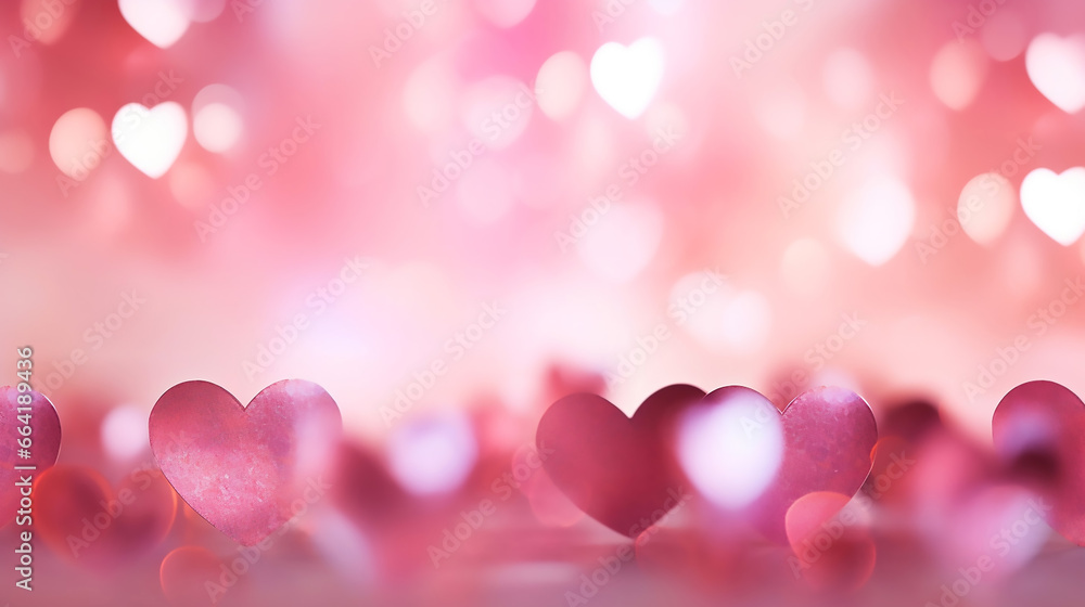 Pink Heart Bokeh Background Photo Abstract Holiday