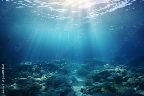 serene ocean background below surface. Generative AI © Wilder