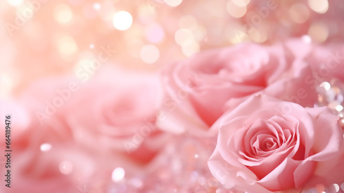 Beautiful Pink Rose Pink Bokeh Circle Abstract Light Background