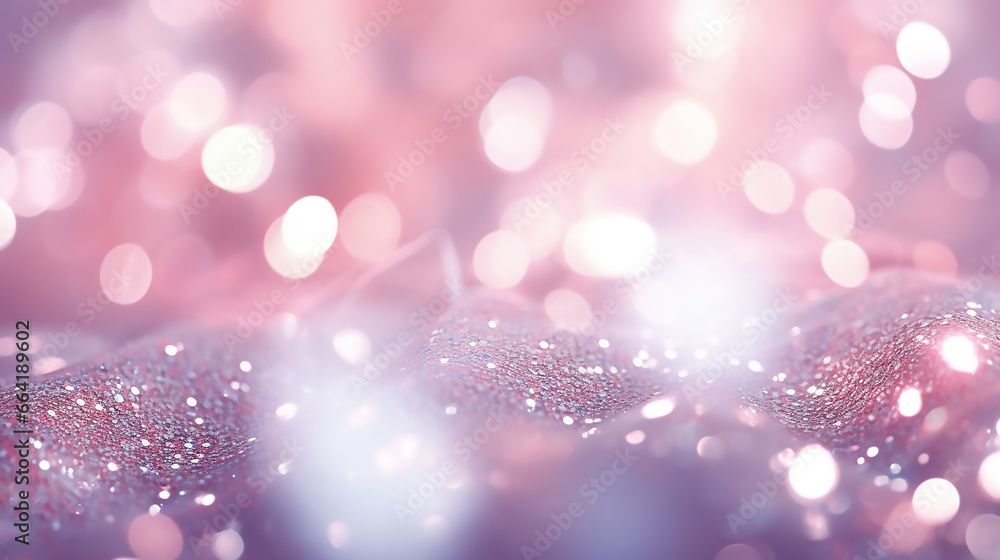 Amazing Silver and Pink Glitter Vintage Lights Background