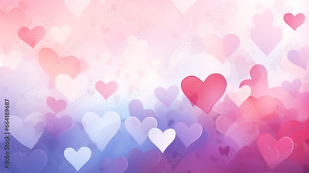 Fantastic Valentines Day Abstract Background with Hearts Women