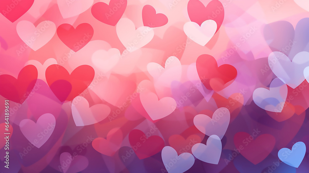 Valentines Day Elegant Abstract Background with Hearts Women