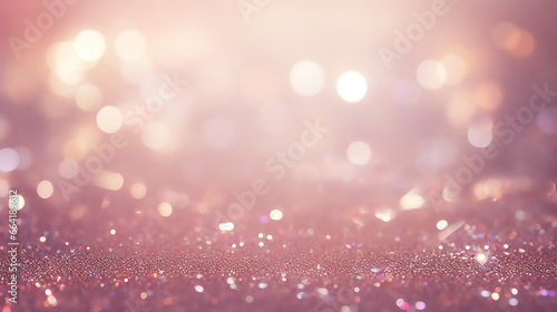 Beautiful Silver and Pink Glitter Vintage Lights Background © BornHappy
