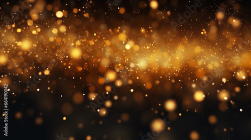 Beautiful Abstract Gold Blurry Bokeh Background with Lights