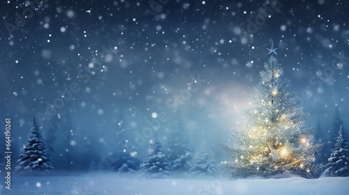 Amazing Christmas Winter Blurred Background Xmas Tree © BornHappy
