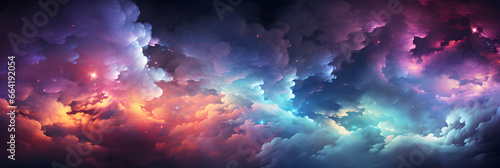 abstract colourful cloud background illuminated with lights at night