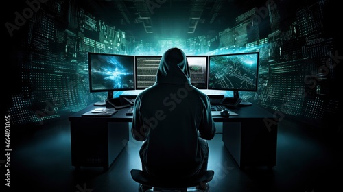 Hacker. A glimpse into the world of cyber conspiracies. photo