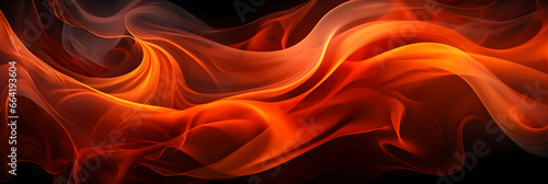 abstract flowing fire silk background banner
