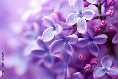 Lilac blossom macro background with copy space. © Anny