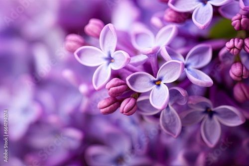 Lilac blossom macro background with copy space. © Anny