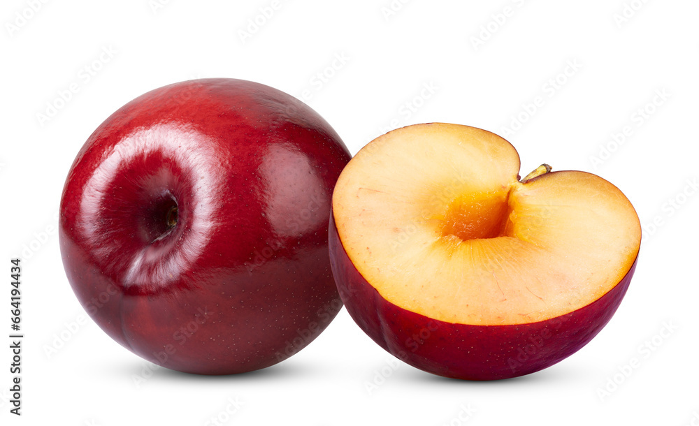 Red cherry plum isolated on transparent png Red cherry plum isolated on transparent png