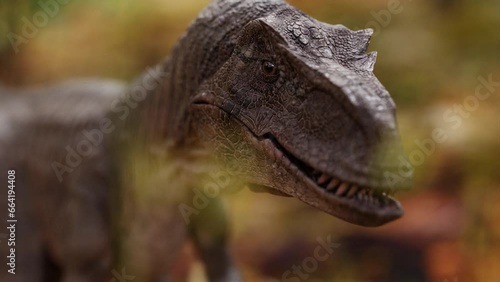 A young Velociraptor in a 3D animation