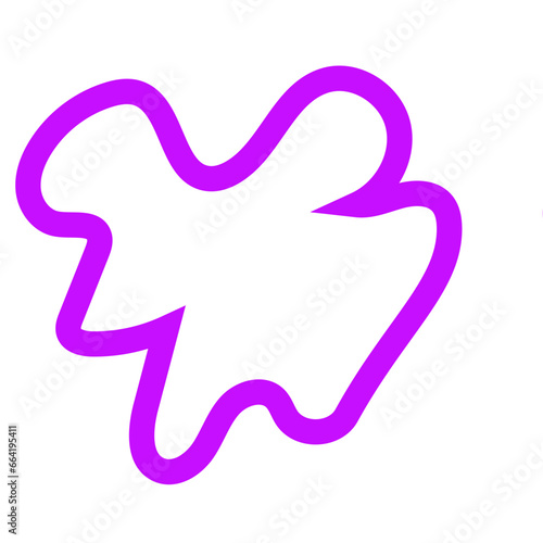 Purple outline abstract shapes vector 