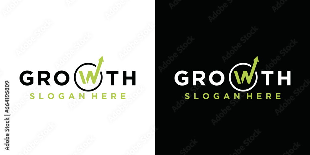 Modern growth logo design wordmark. Abstract arrow shape logo design in W letter graphic vector illustration. Symbol, icon, creative growth, develop, rise - obrazy, fototapety, plakaty 