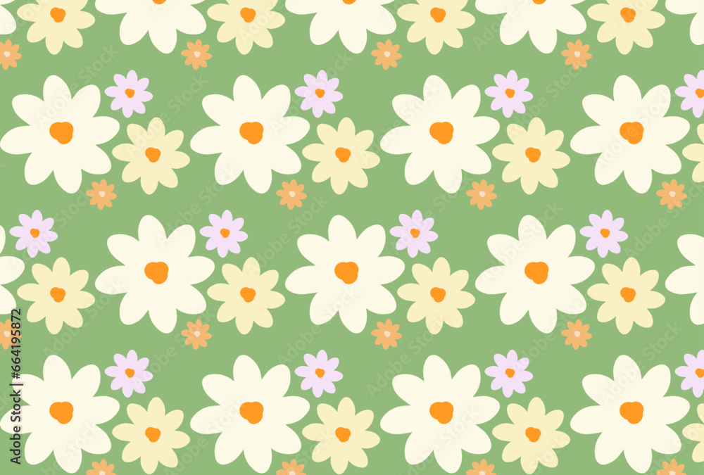 seamless background with flowers pattern.