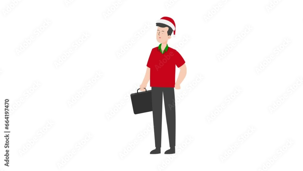 Cheerful Delivery Man Christmas character design Cheerful Delivery Man Christmas character design