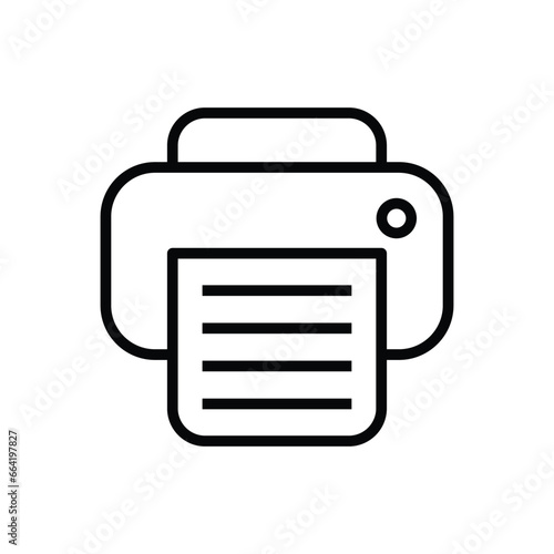 Computer printer device vector icon