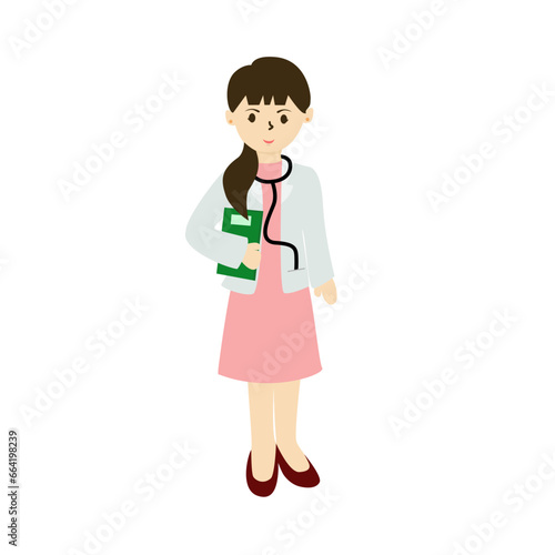 A beautiful doctor with stethoscope illustration