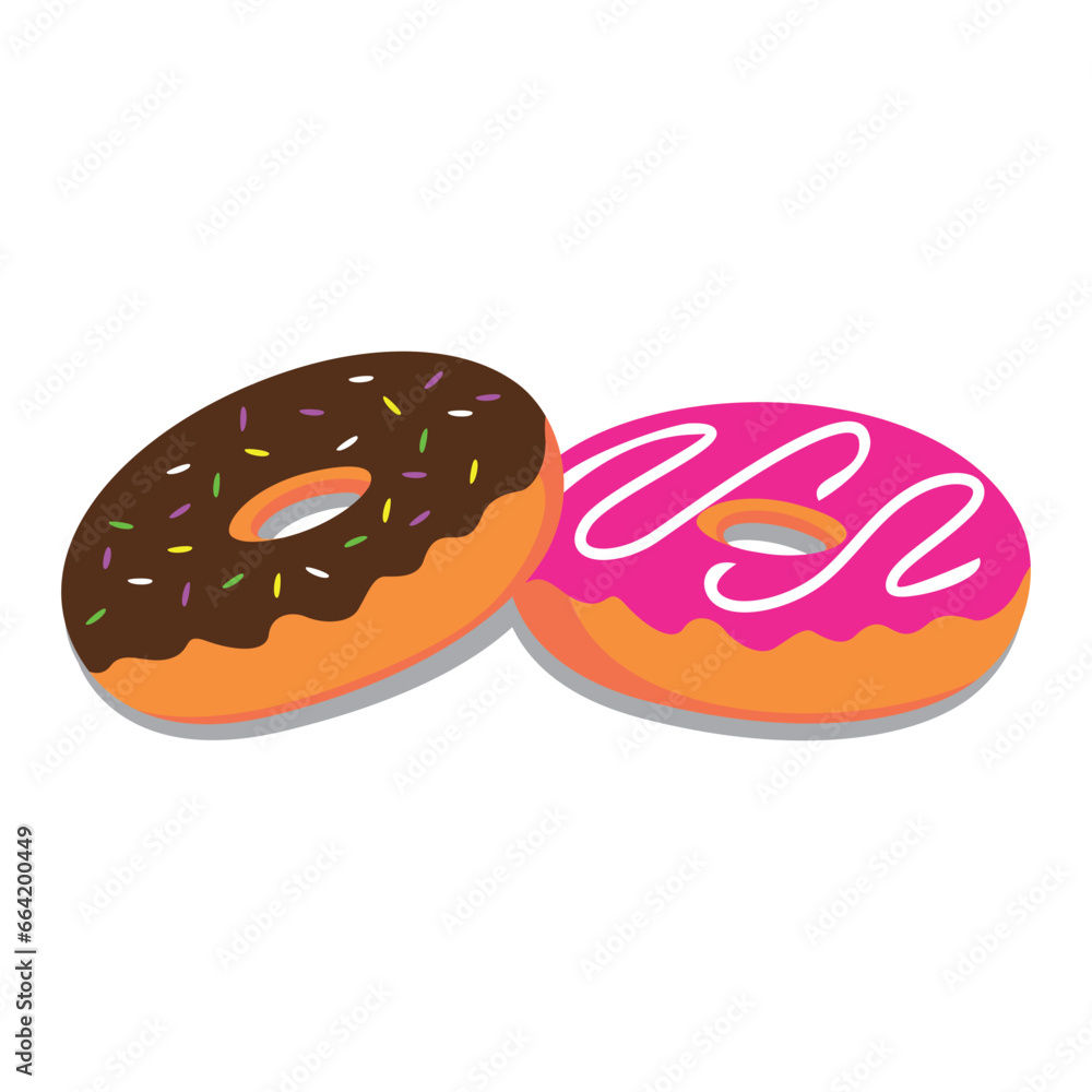 flat donut cartoon design. tasty cake sign and symbol. flat donut cartoon design. tasty cake sign and symbol.
