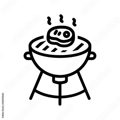 Black line icon for Bbq