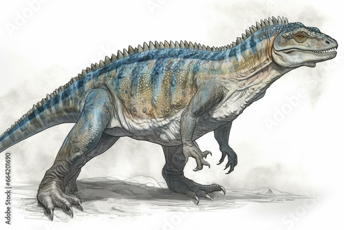 drawing of a cryolophosaurus. Generative AI © Riven