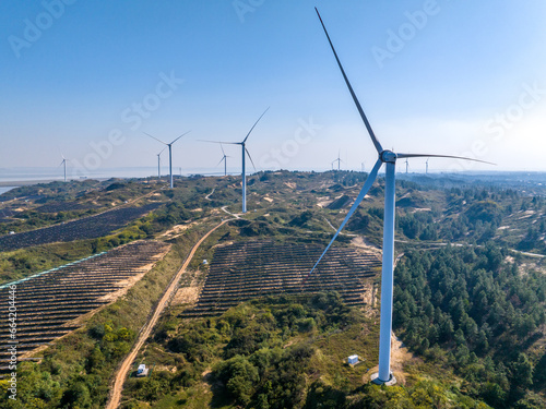 Solar panels and wind power generation equipment © hrui