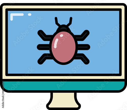 Virus infected computer icon