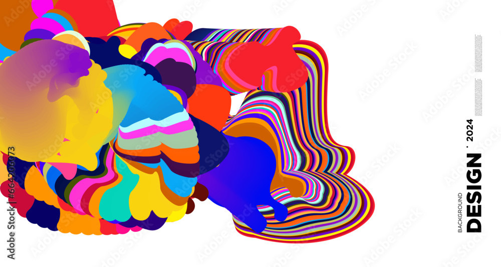 Obraz premium Vector colorful abstract psychedelic liquid and fluid background pattern
