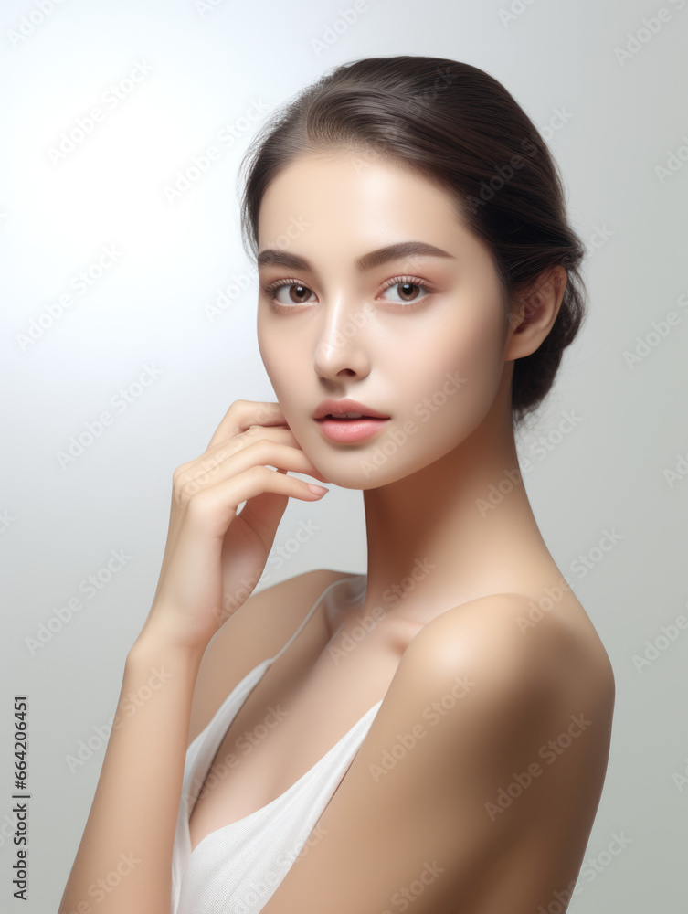 Young Asian beauty woman perfect skin on isolated white background.Beauty and spa,Asian women portrait,Perfect skin,Facial treatment,Cosmetology,plastic surgery Young Asian beauty woman perfect skin on isolated white background.Beauty and spa,Asian women portrait,Perfect skin,Facial treatment,Cosmetology,plastic surgery