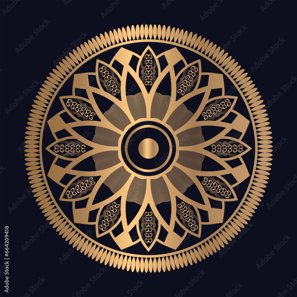 Naklejka premium Mandala pattern design with background temple vector illustration icon vector