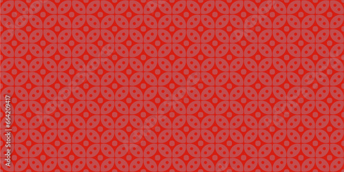 Indonesian Red Batik Pattern Background Vector named Kawung. Traditional Fabric Pattern of Yogyakarta © Budi