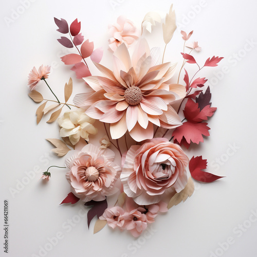 Peachy pink paper flower bouquet