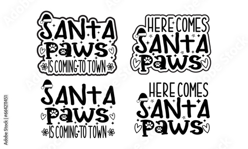 Christmas Ornament design.Santa paw bundles,Bundles Dog Bandana.