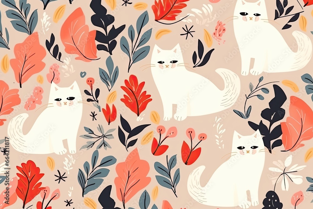 Seamless pattern with cats Seamless pattern with cats